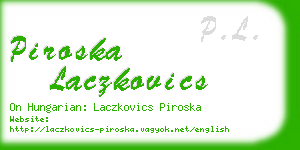 piroska laczkovics business card